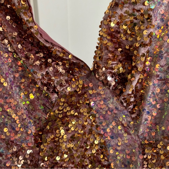 NWOT FREE PEOPLE GLITTER AND GOLD MIDI DRESS Sz S - Picture 16 of 16